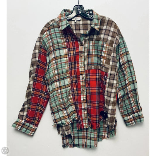 Top Long Sleeve By Entro In Plaid Pattern, Size: S