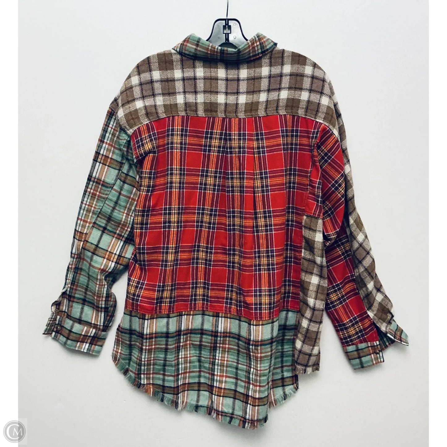 Top Long Sleeve By Entro In Plaid Pattern, Size: S