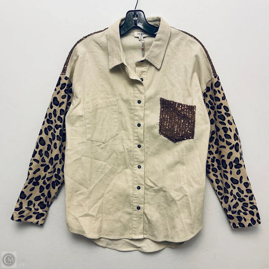 Jacket Shirt By Umgee In Tan, Size: S
