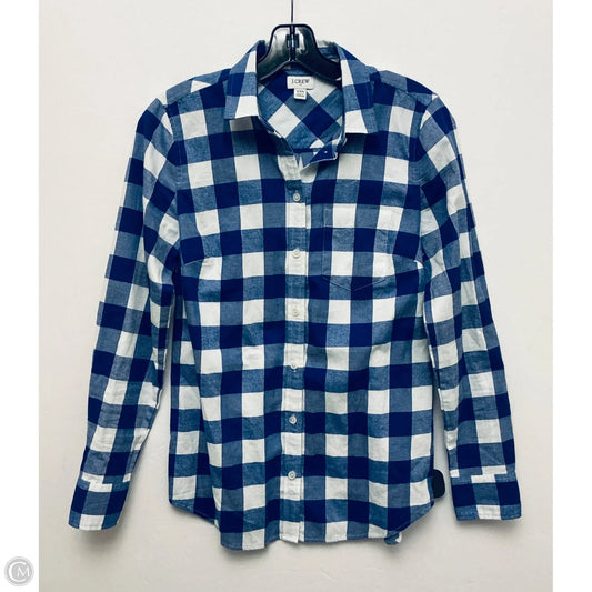 Top Long Sleeve By J. Crew In Plaid Pattern, Size: Xxs