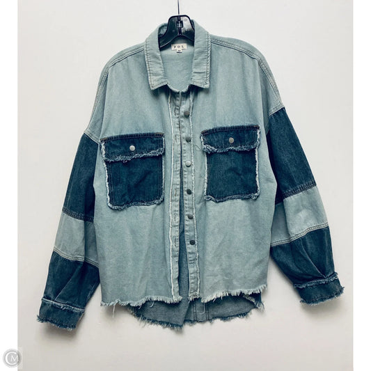 Jacket Denim By Pol In Blue Denim, Size: M