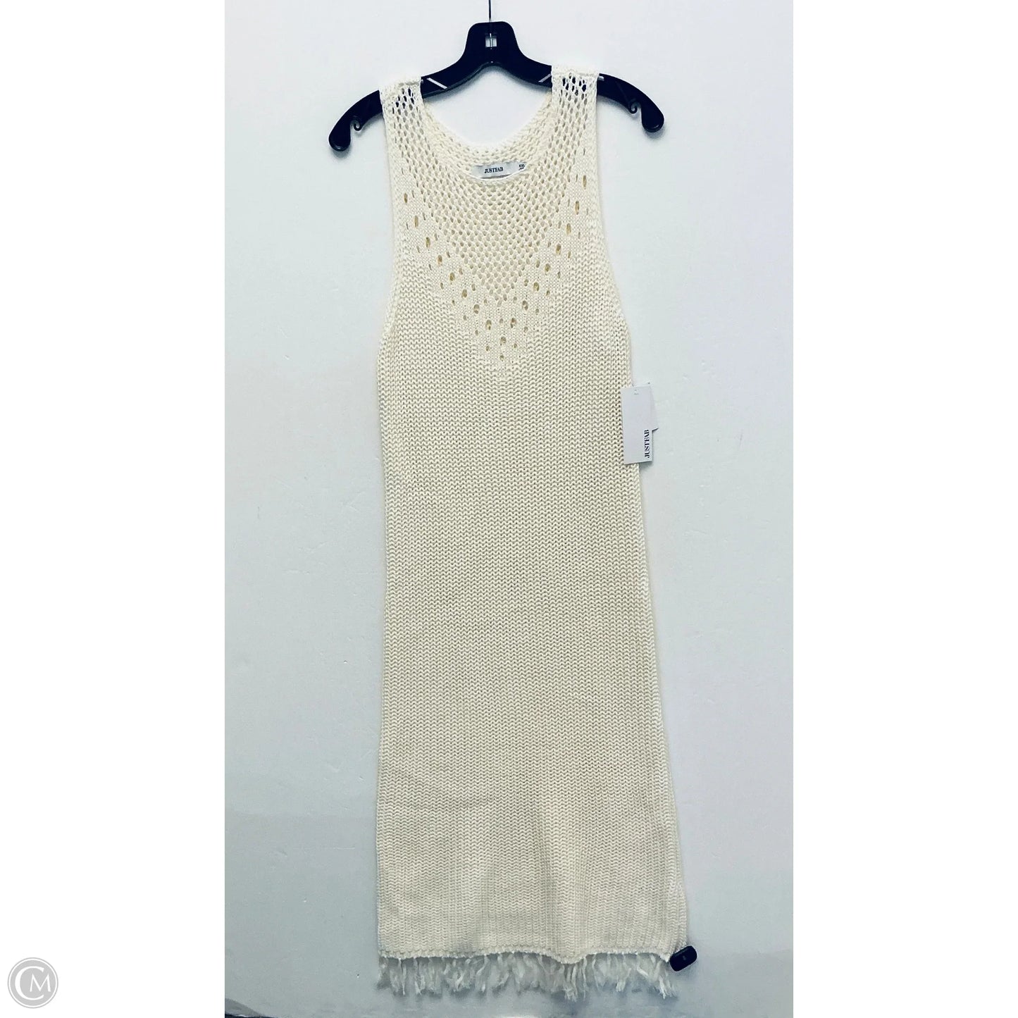 Dress Casual Midi By Just Fab In Cream, Size: Xxl