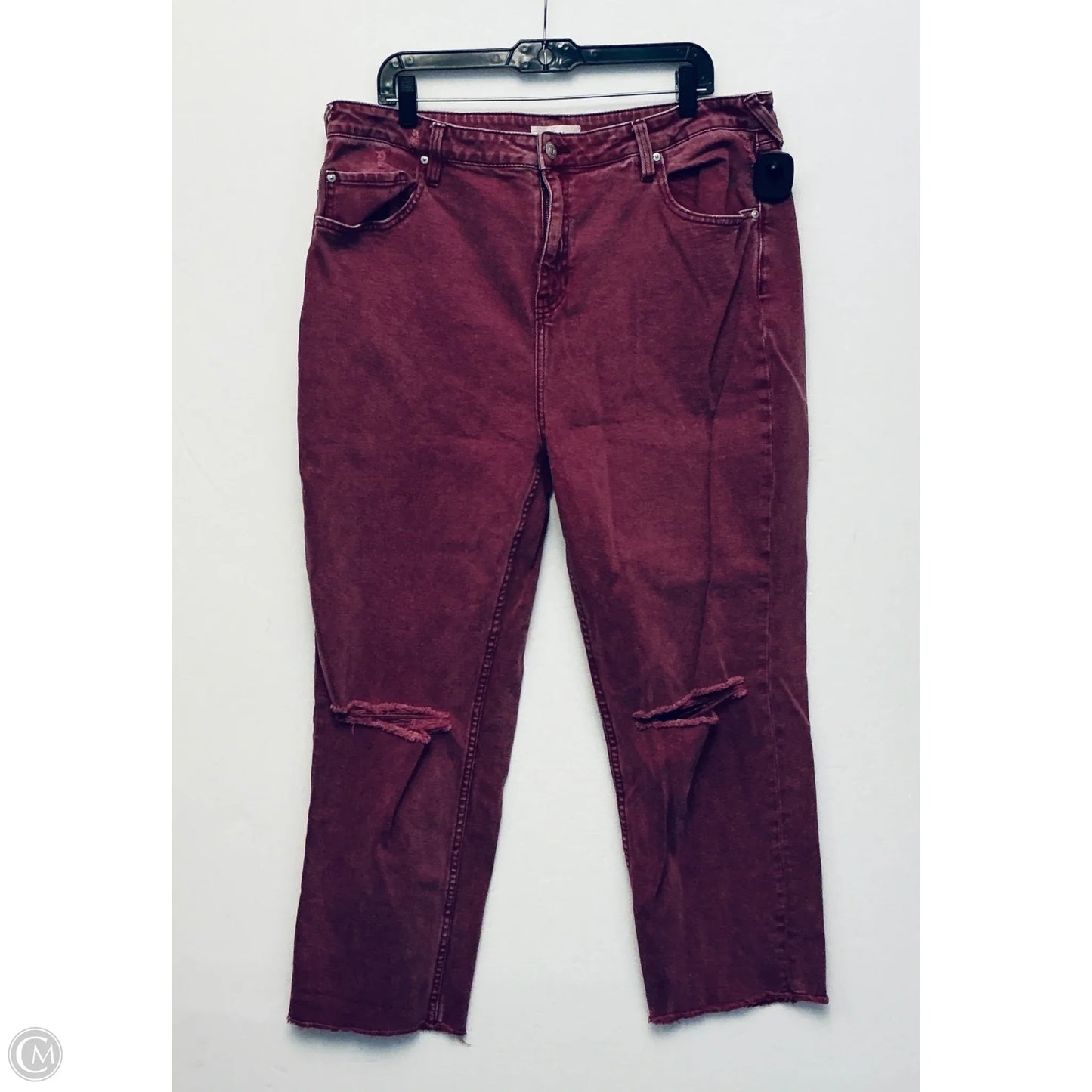 Jeans Straight By Clothes Mentor In Maroon, Size: 14