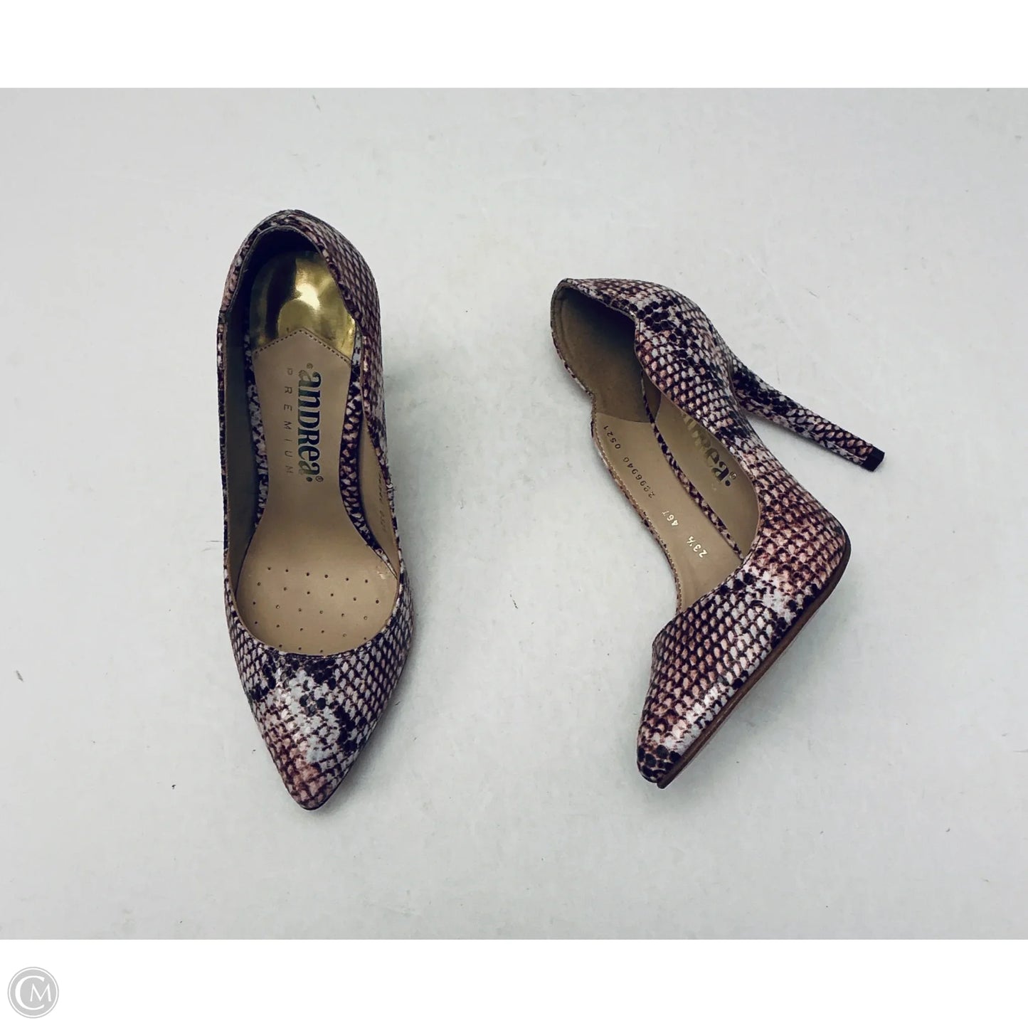 Shoes Heels Stiletto By Andrea In Snakeskin Print, Size: 6.5