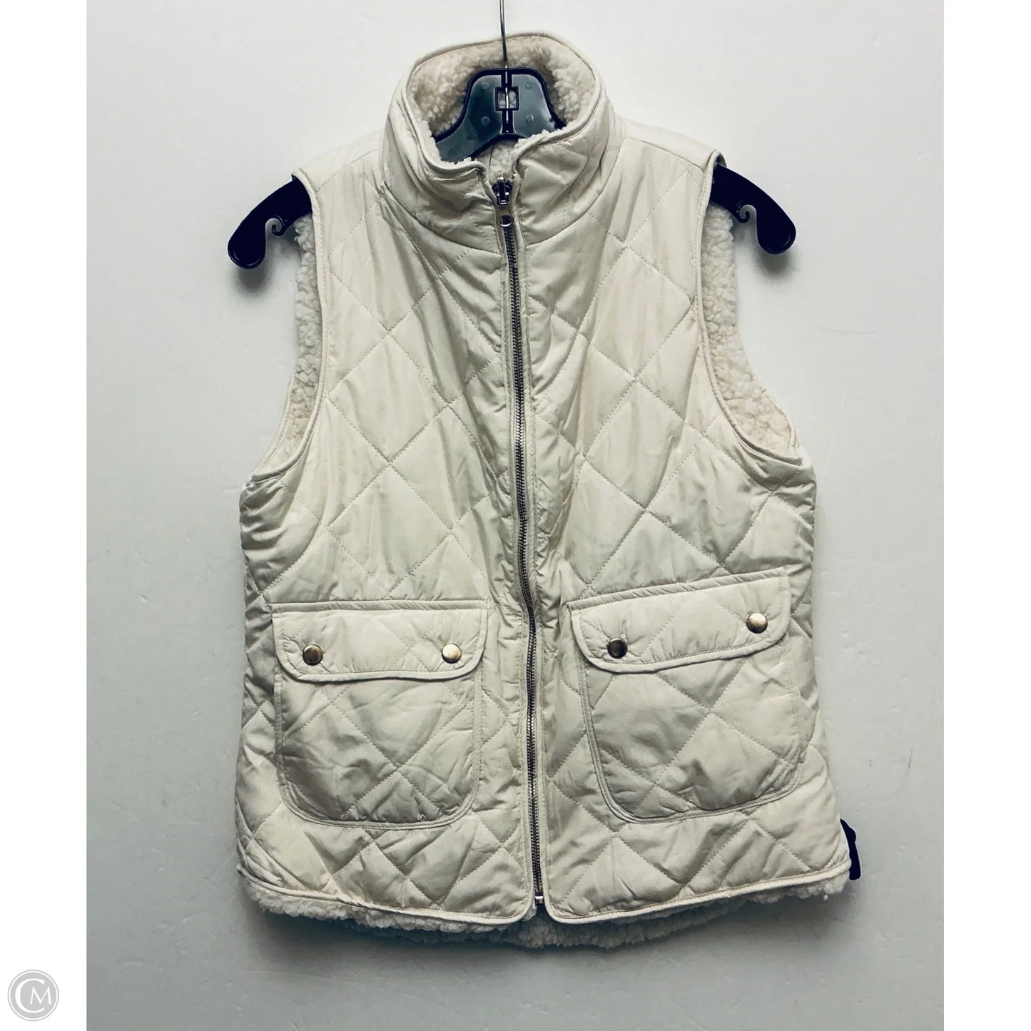 Vest Puffer & Quilted By Francesca's In White, Size: M