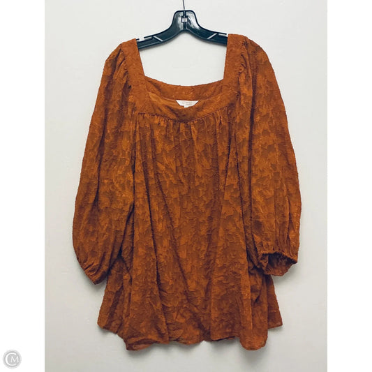 Top Long Sleeve Basic By Lc Lauren Conrad In Orange, Size: 4x