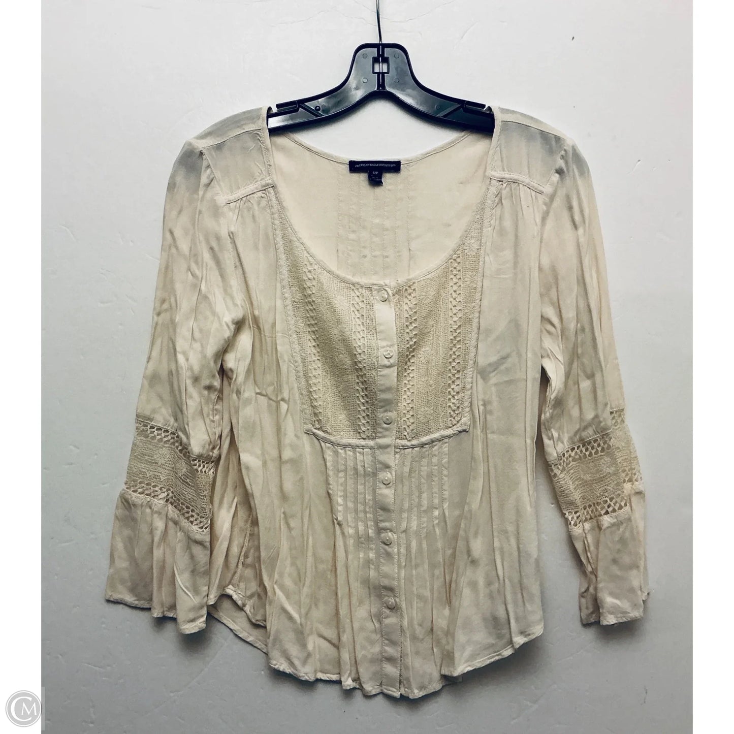 Top Long Sleeve Basic By American Eagle In Brown, Size: S