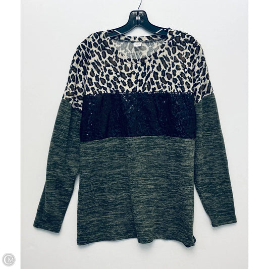 Top Long Sleeve By Cme In Animal Print, Size: L