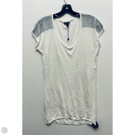 Top Short Sleeve By Express In White, Size: L