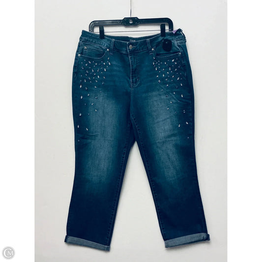 Jeans Straight By Crown And Ivy In Blue Denim, Size: 14