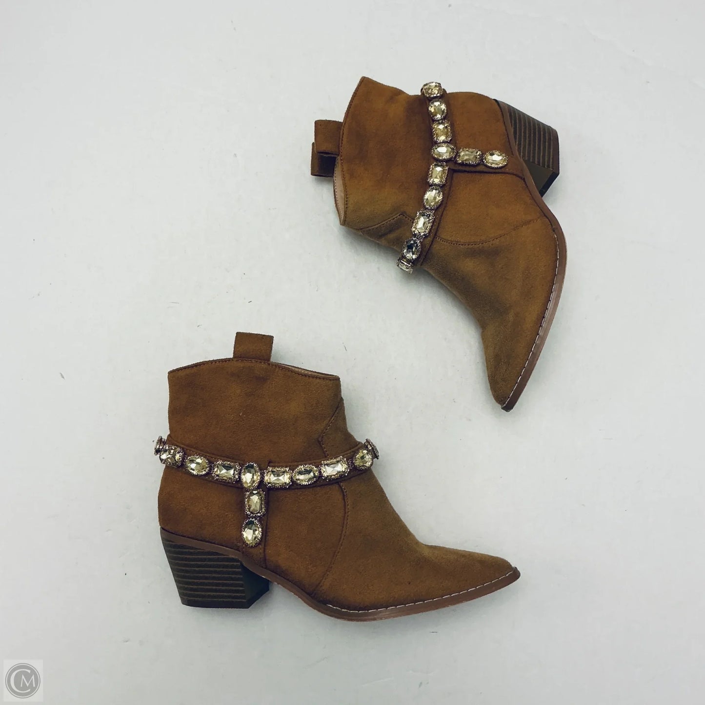 Boots Ankle Heels By Liliana In Brown, Size: 5.5