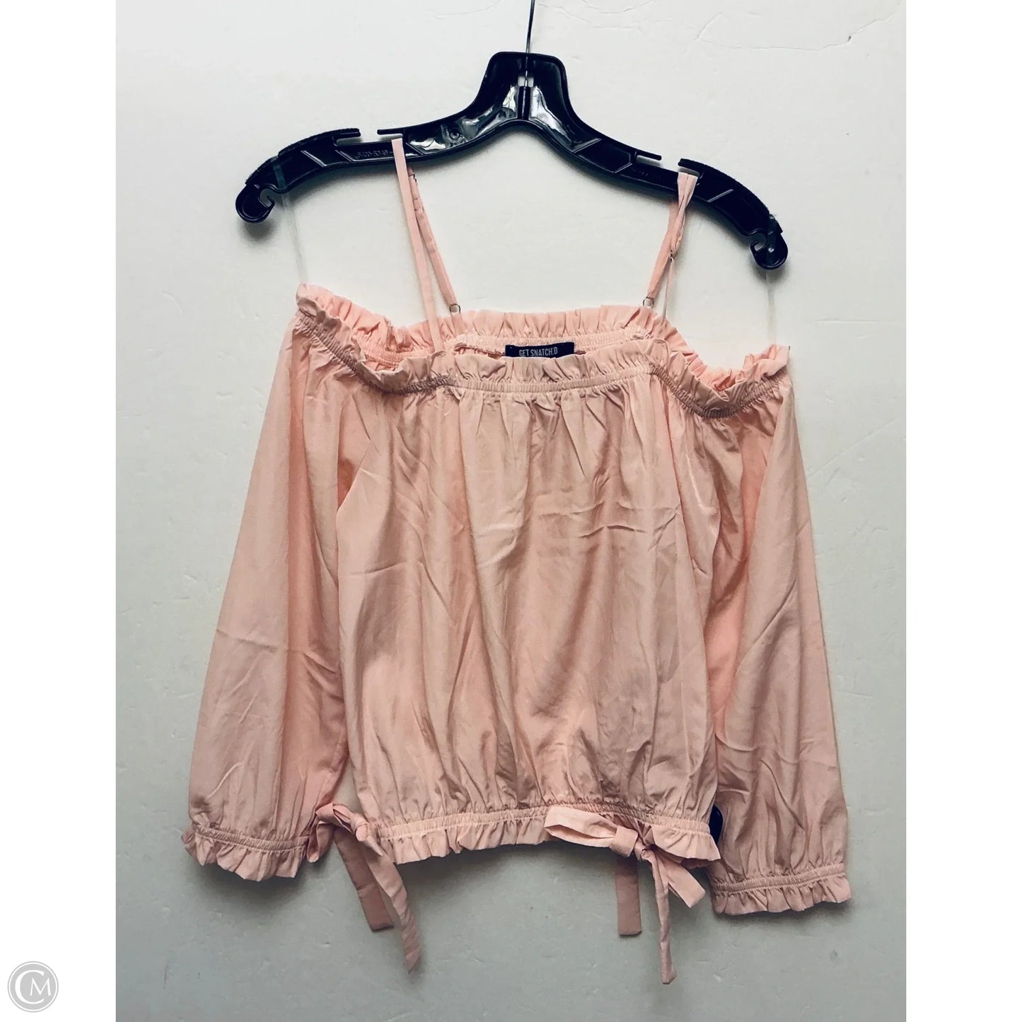 Top Long Sleeve By Cme In Pink, Size: L