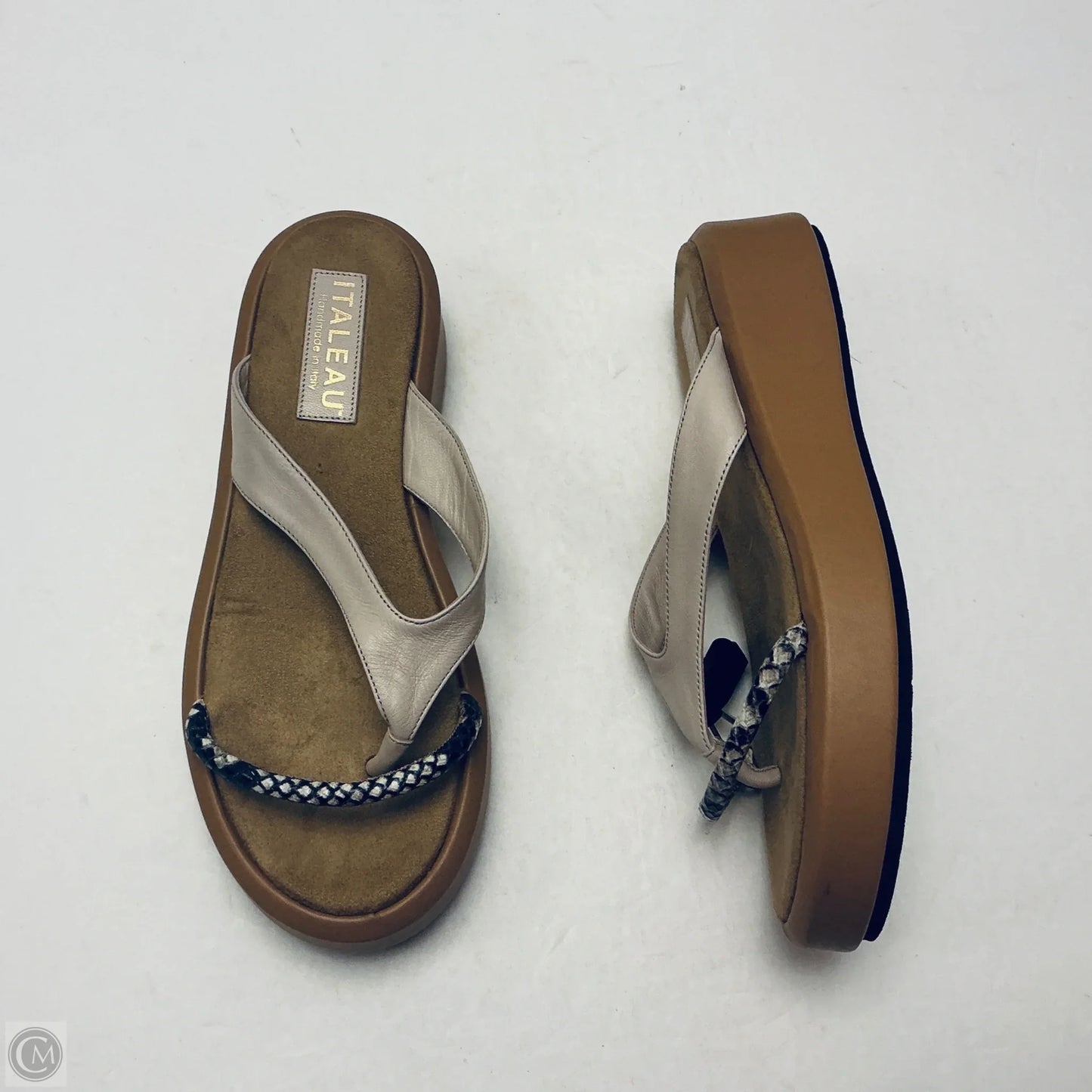 Sandals Heels Wedge By Cmc In Brown, Size: 9