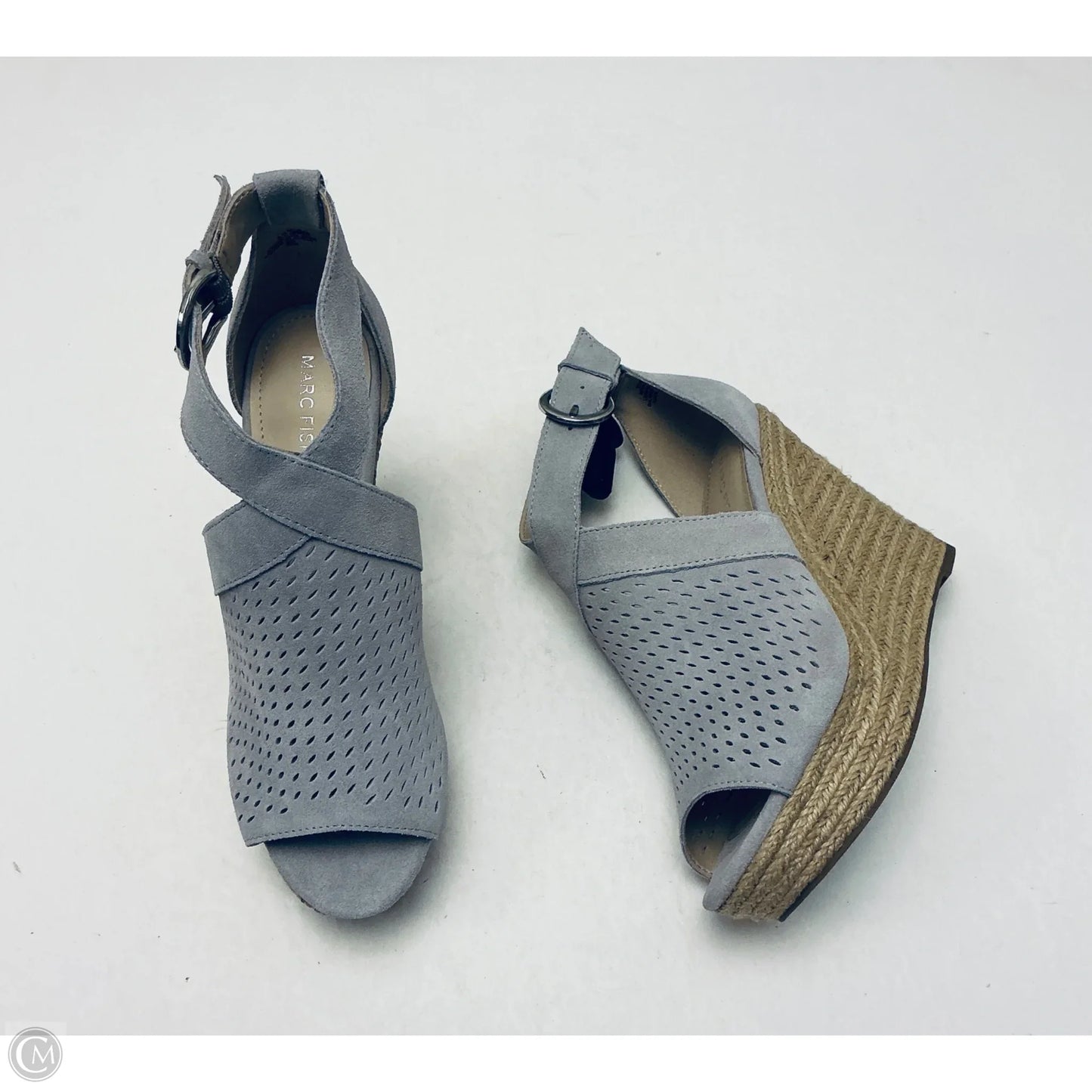 Sandals Heels Wedge By Mark Fisher In Grey, Size: 8.5