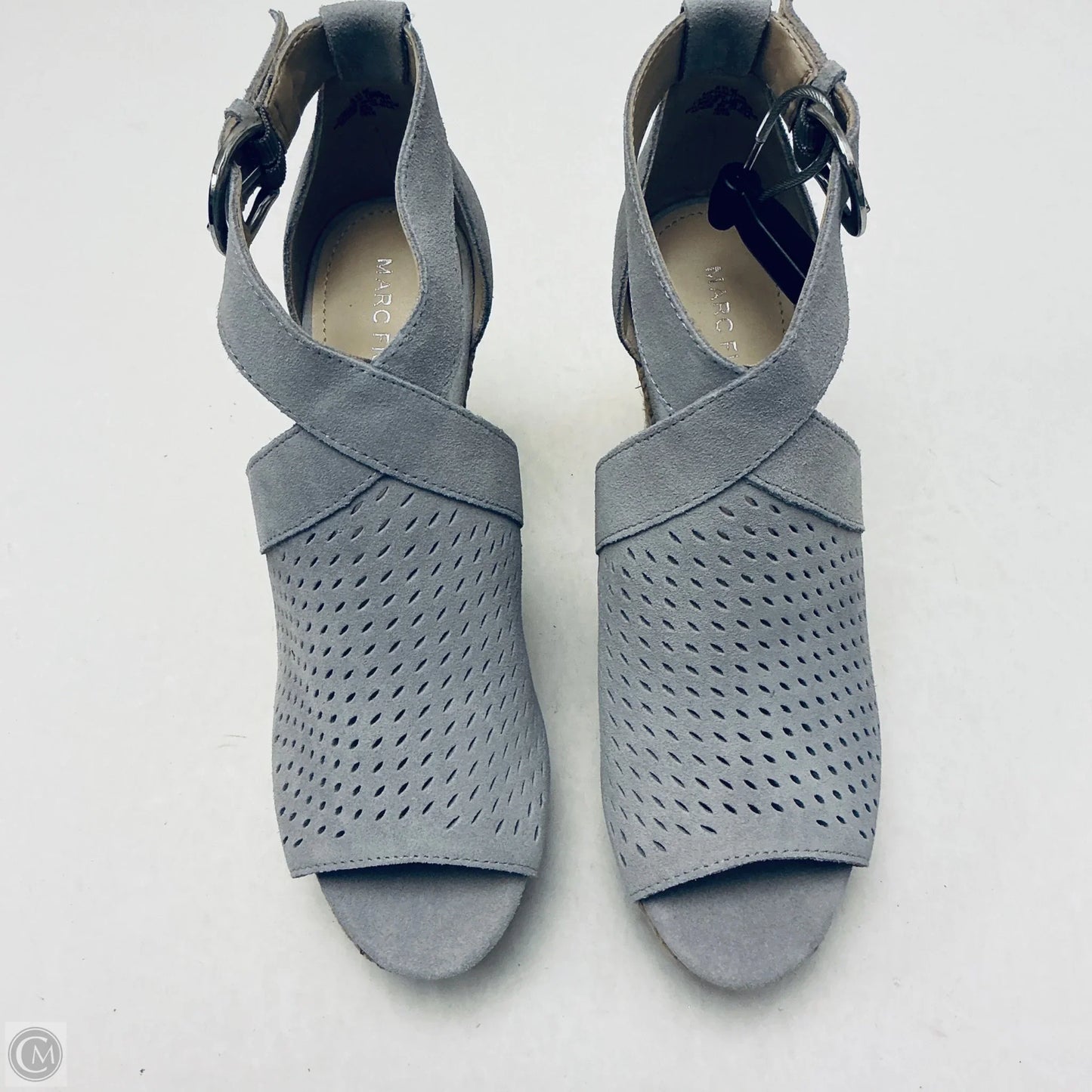 Sandals Heels Wedge By Mark Fisher In Grey, Size: 8.5