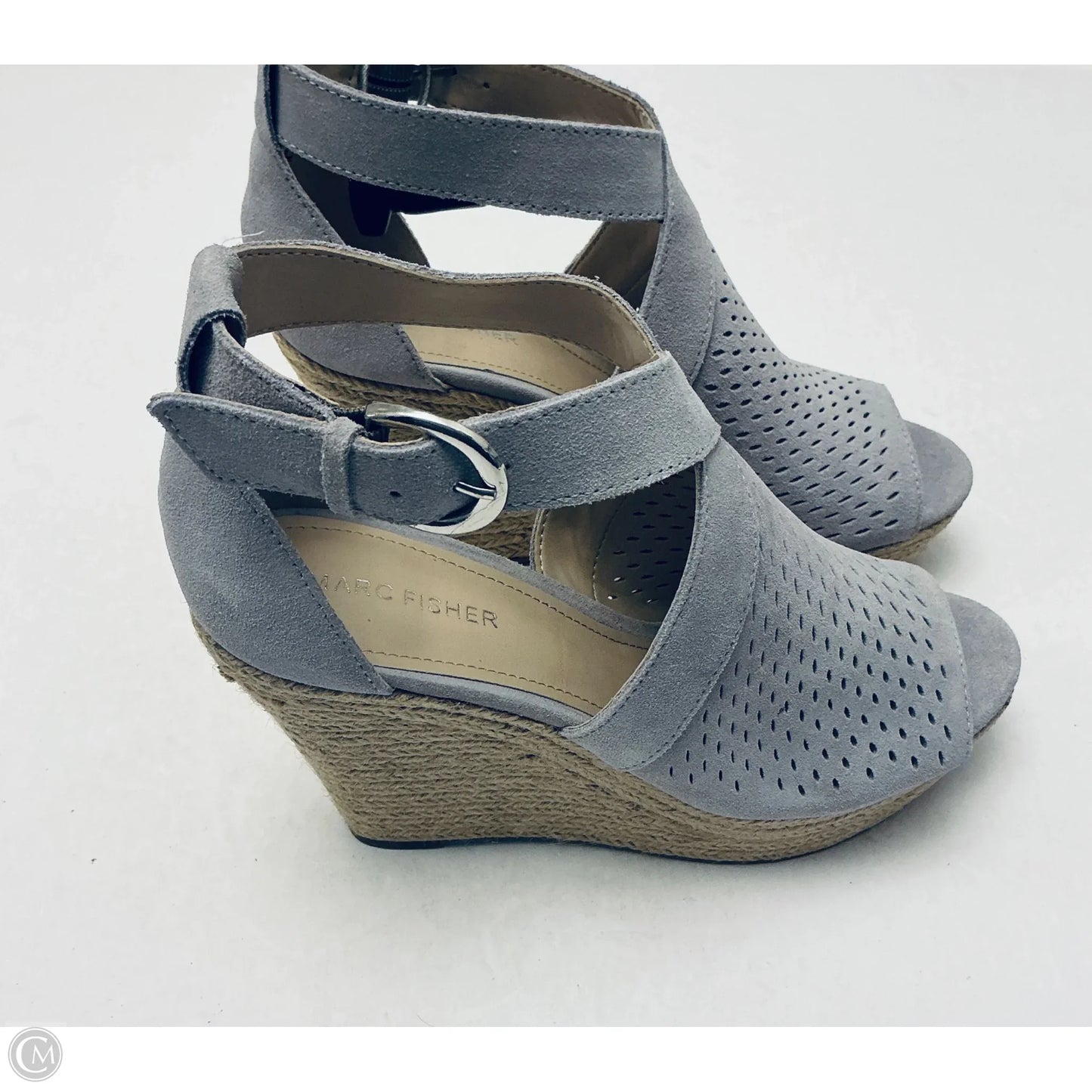 Sandals Heels Wedge By Mark Fisher In Grey, Size: 8.5