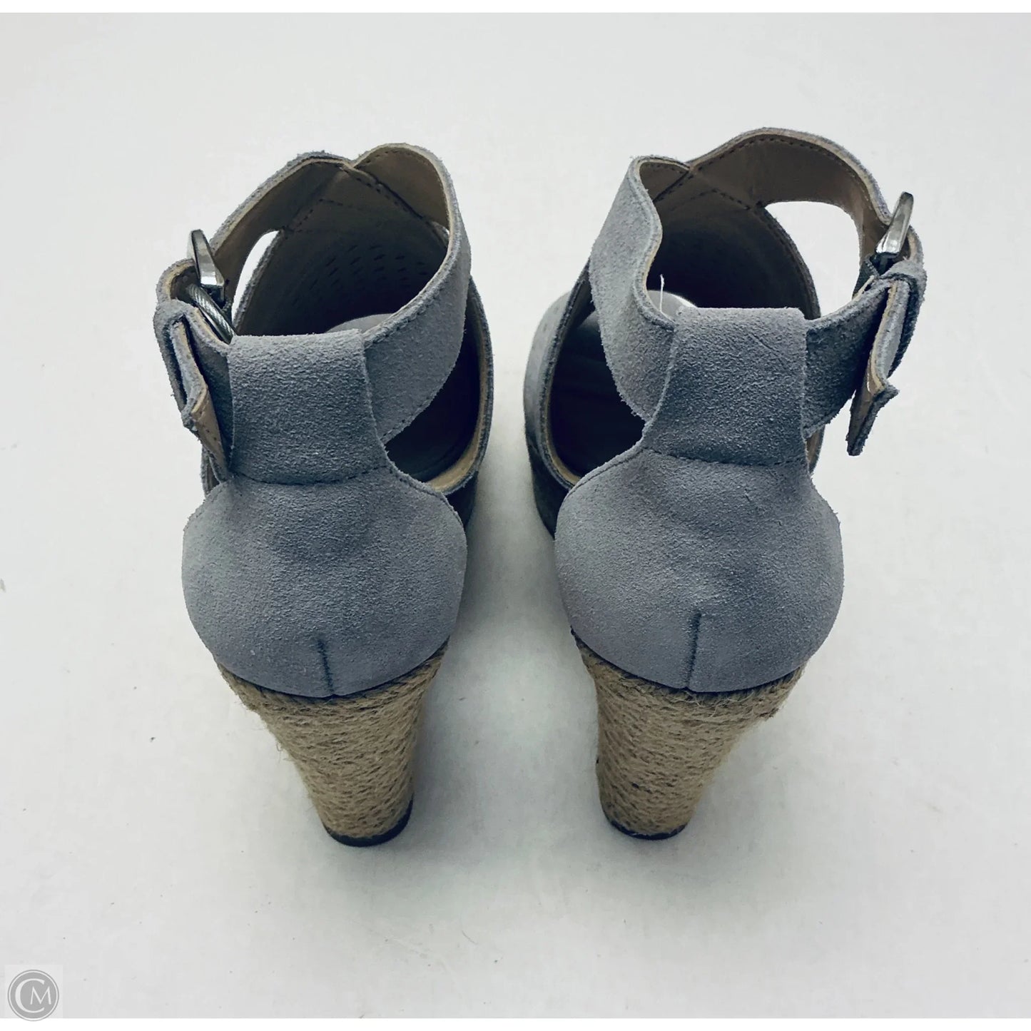 Sandals Heels Wedge By Mark Fisher In Grey, Size: 8.5