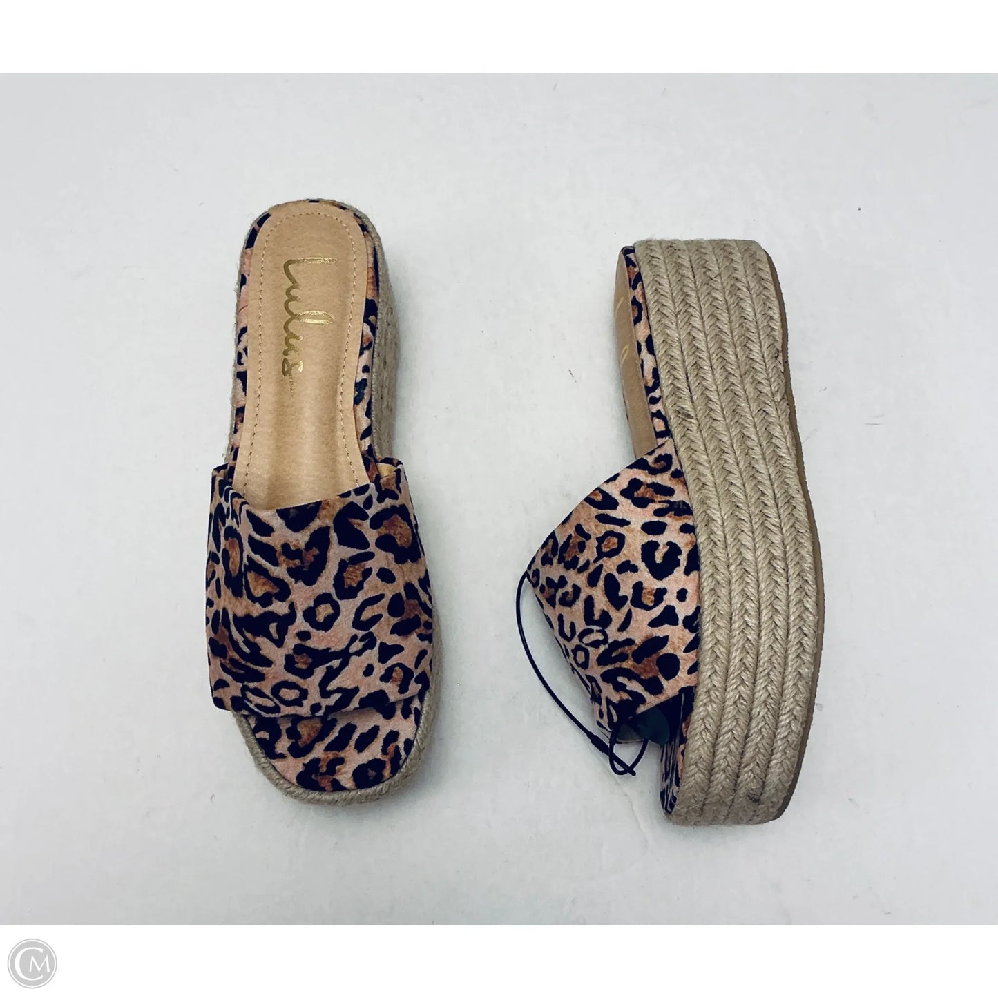 Sandals Heels Wedge By Lulus In Animal Print, Size: 6.5