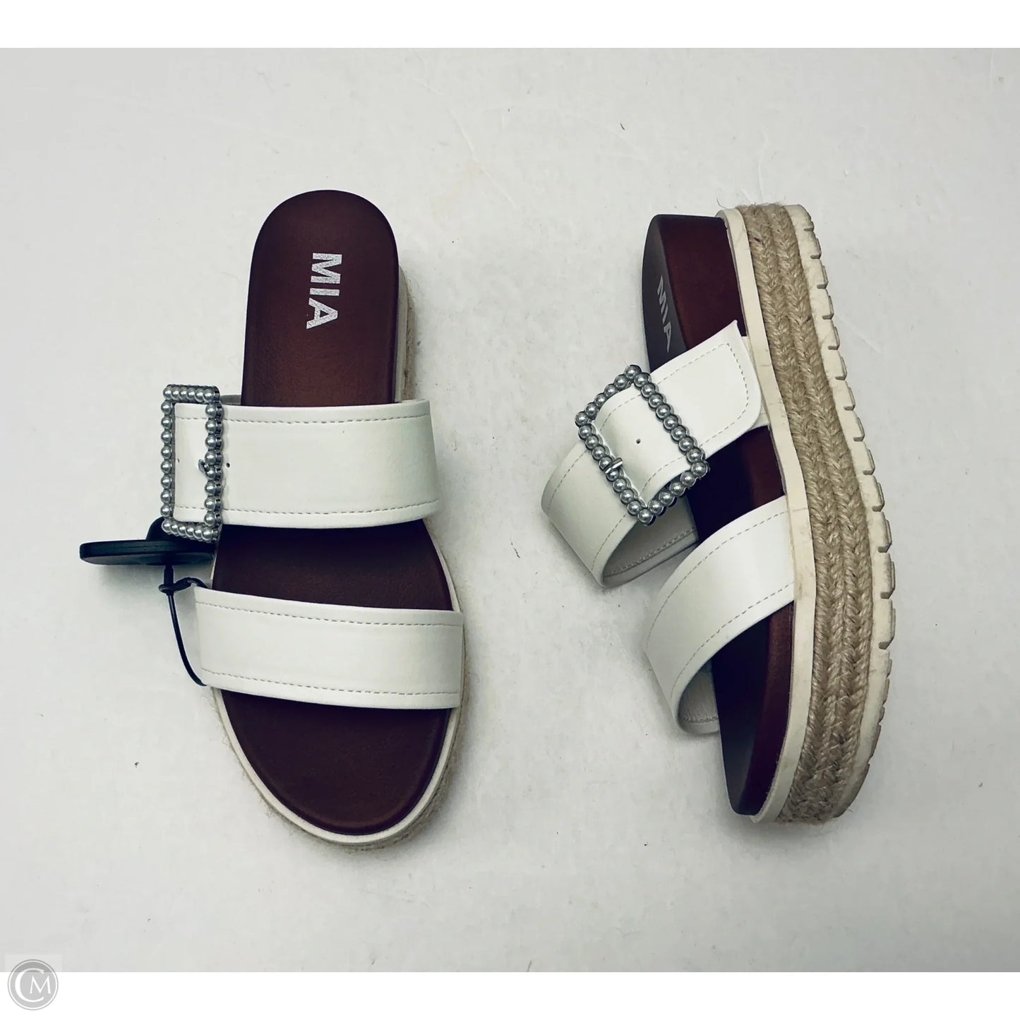 Sandals Heels Wedge By Mia In White, Size: 7