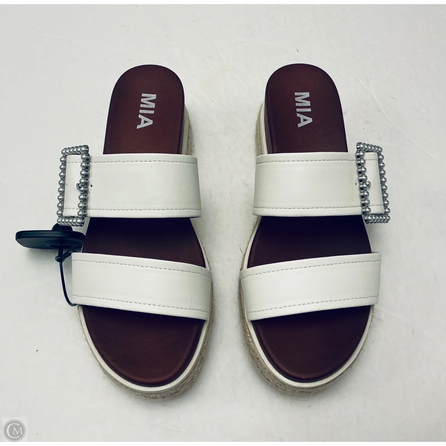 Sandals Heels Wedge By Mia In White, Size: 7