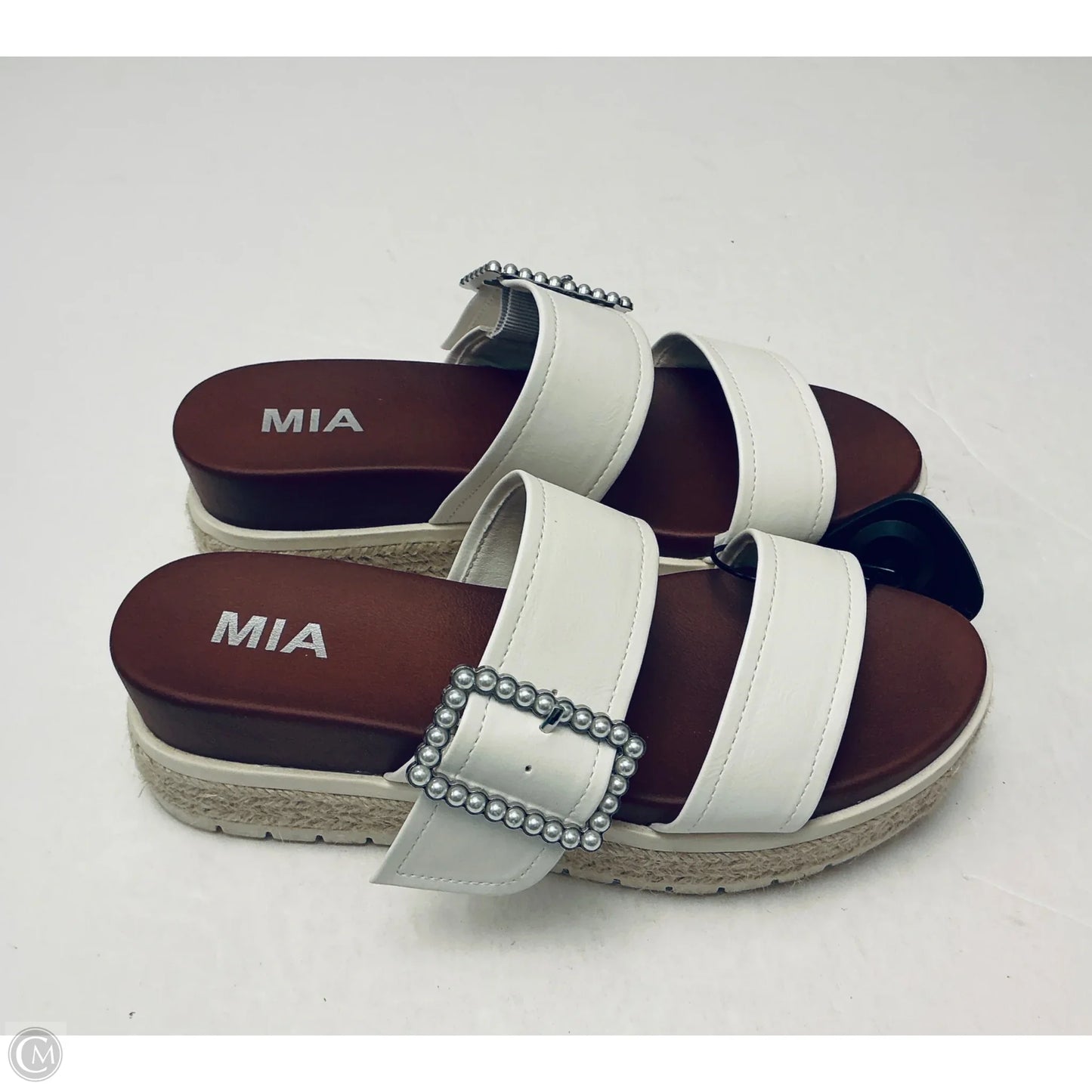 Sandals Heels Wedge By Mia In White, Size: 7