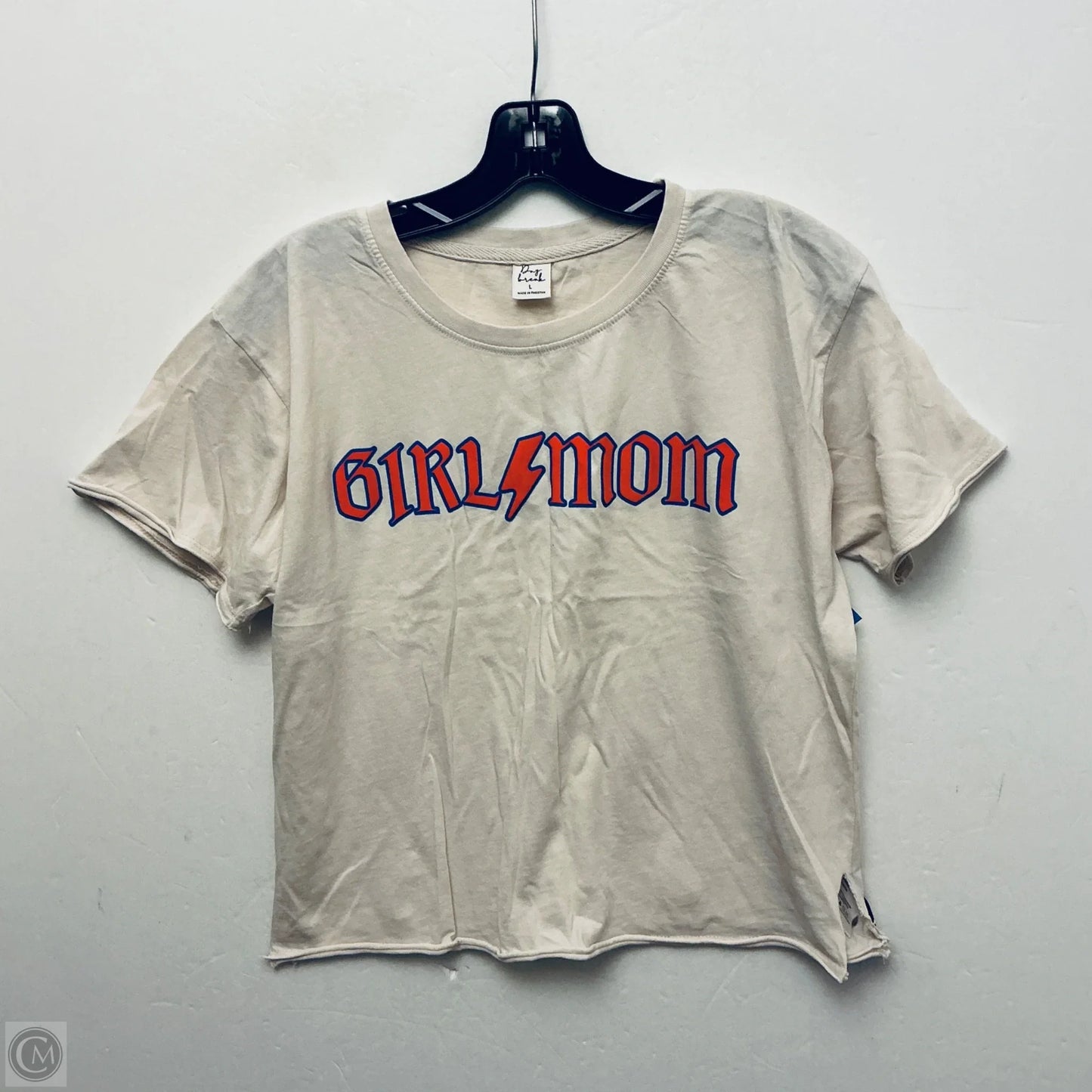 Top Short Sleeve Basic By Cme In Cream, Size: L