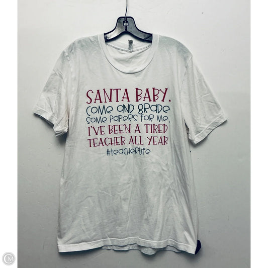 Top Short Sleeve Basic By Cme In White, Size: L