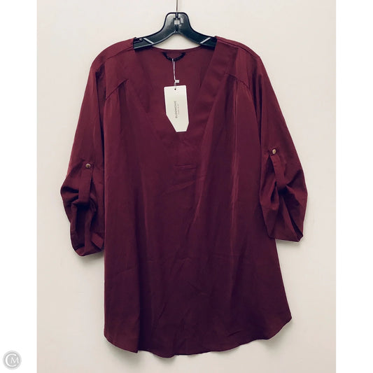 Top Short Sleeve By Cmb In Maroon, Size: 22