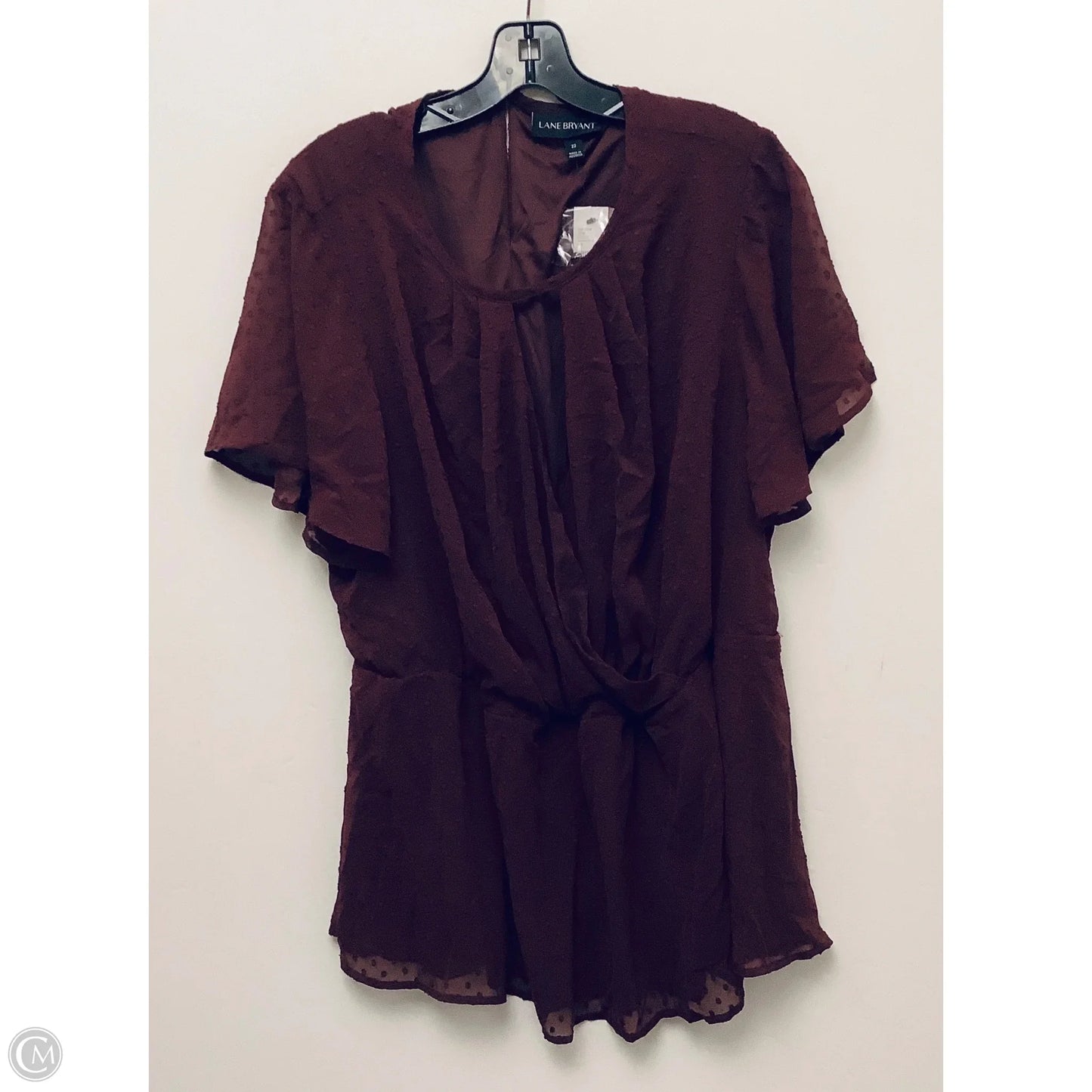 Top Short Sleeve By Lane Bryant In Maroon, Size: 22