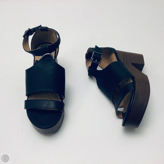 Sandals Heels Wedge By Wonderly In Black, Size: 6