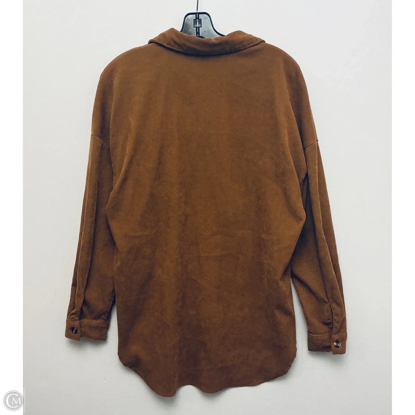 Top Long Sleeve Basic By Shein In Brown, Size: M