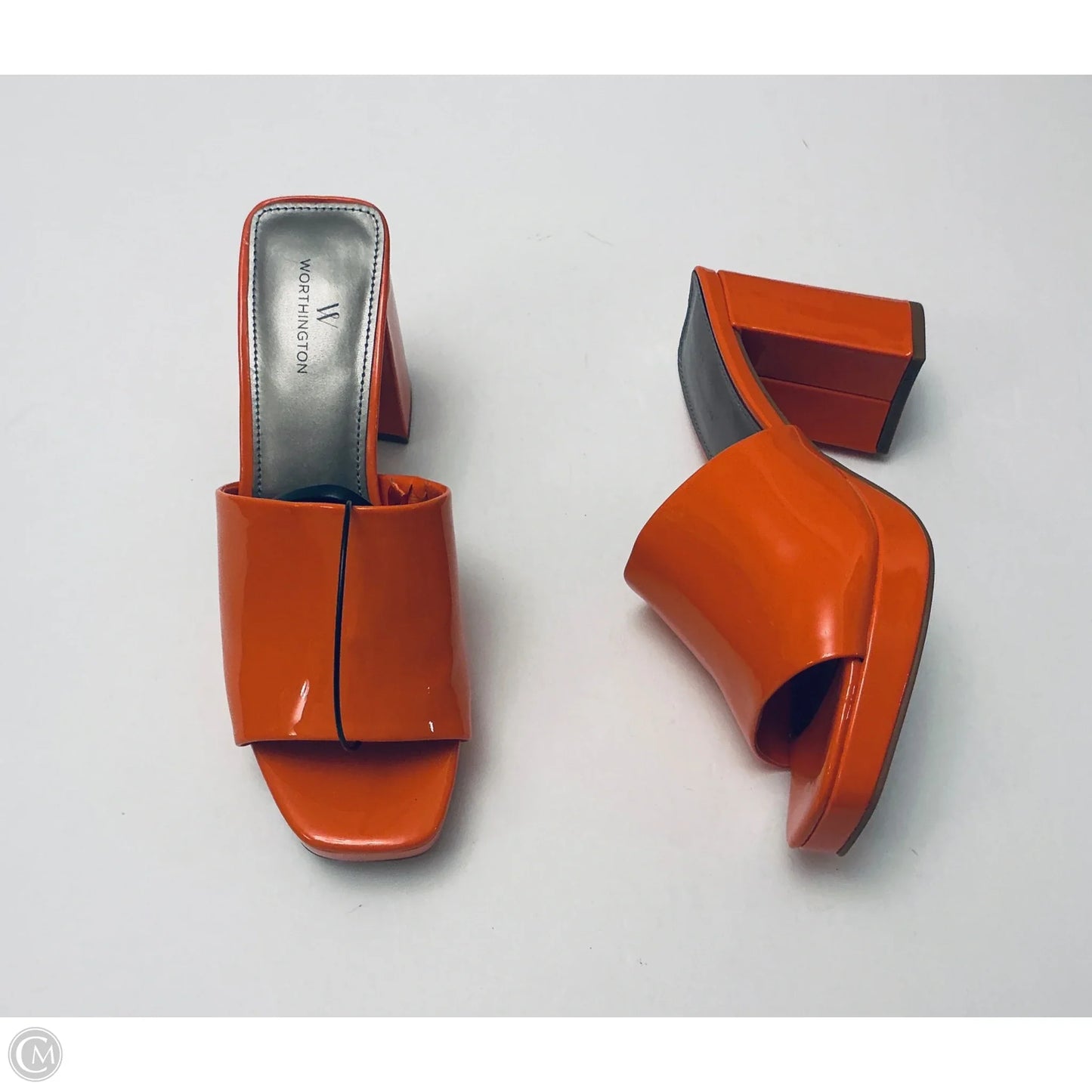 Sandals Heels Block By Worthington In Orange, Size: 6