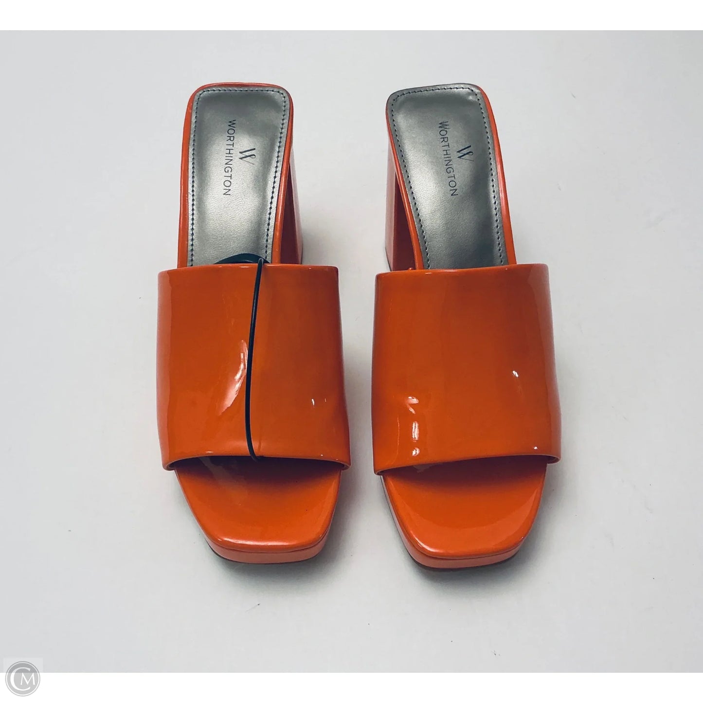 Sandals Heels Block By Worthington In Orange, Size: 6