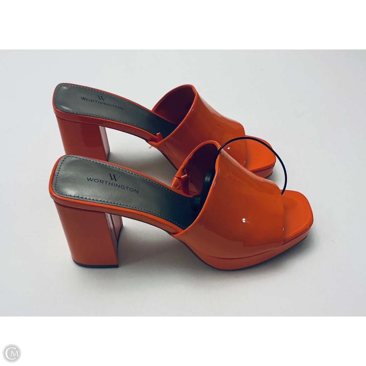 Sandals Heels Block By Worthington In Orange, Size: 6
