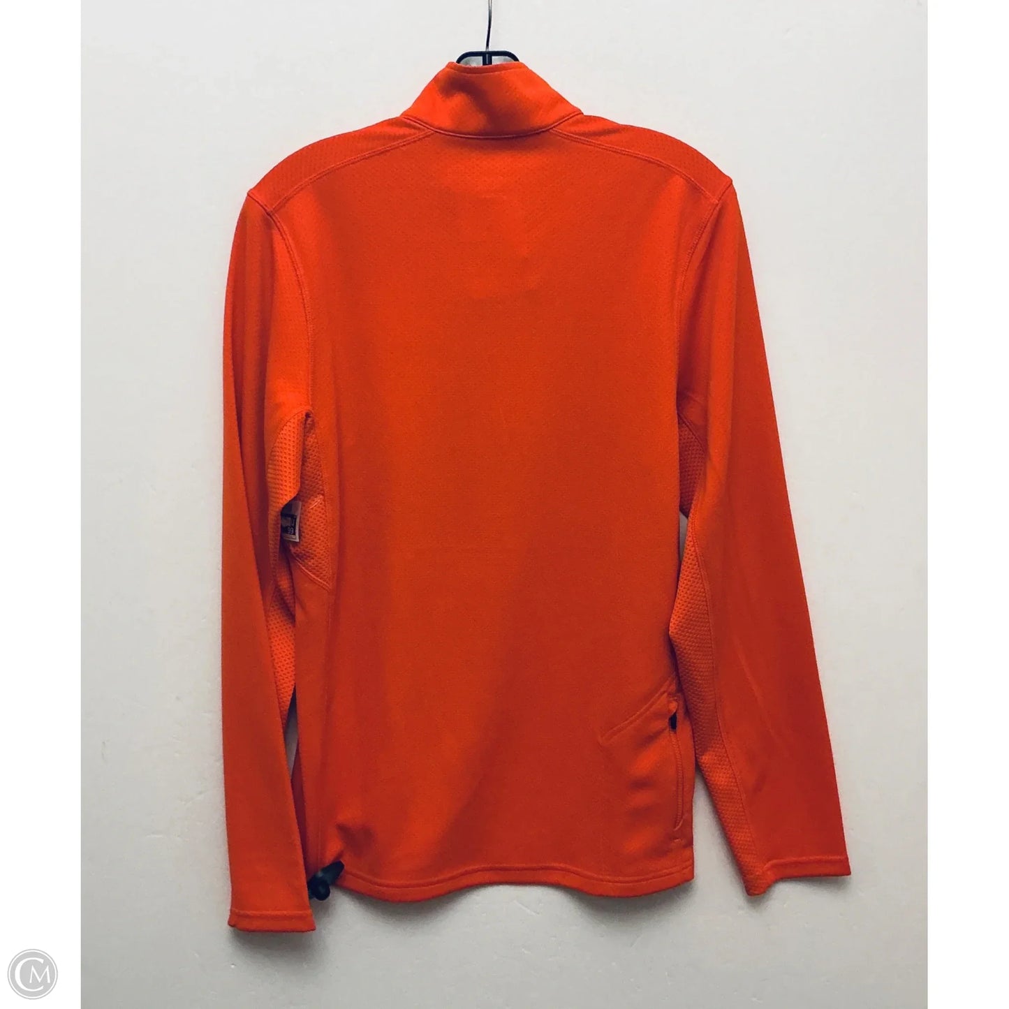 Athletic Top Long Sleeve Collar By Nike Apparel In Orange, Size: S