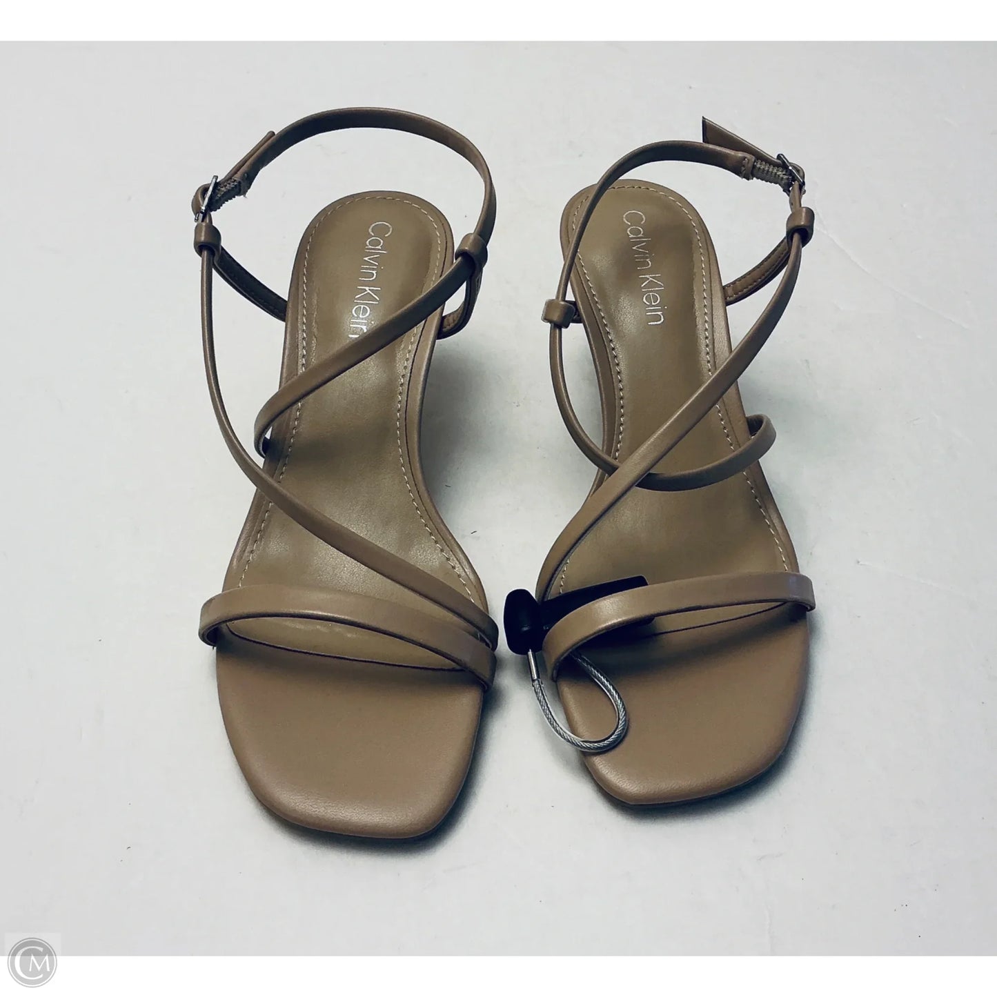 Sandals Heels Kitten By Calvin Klein In Brown, Size: 6