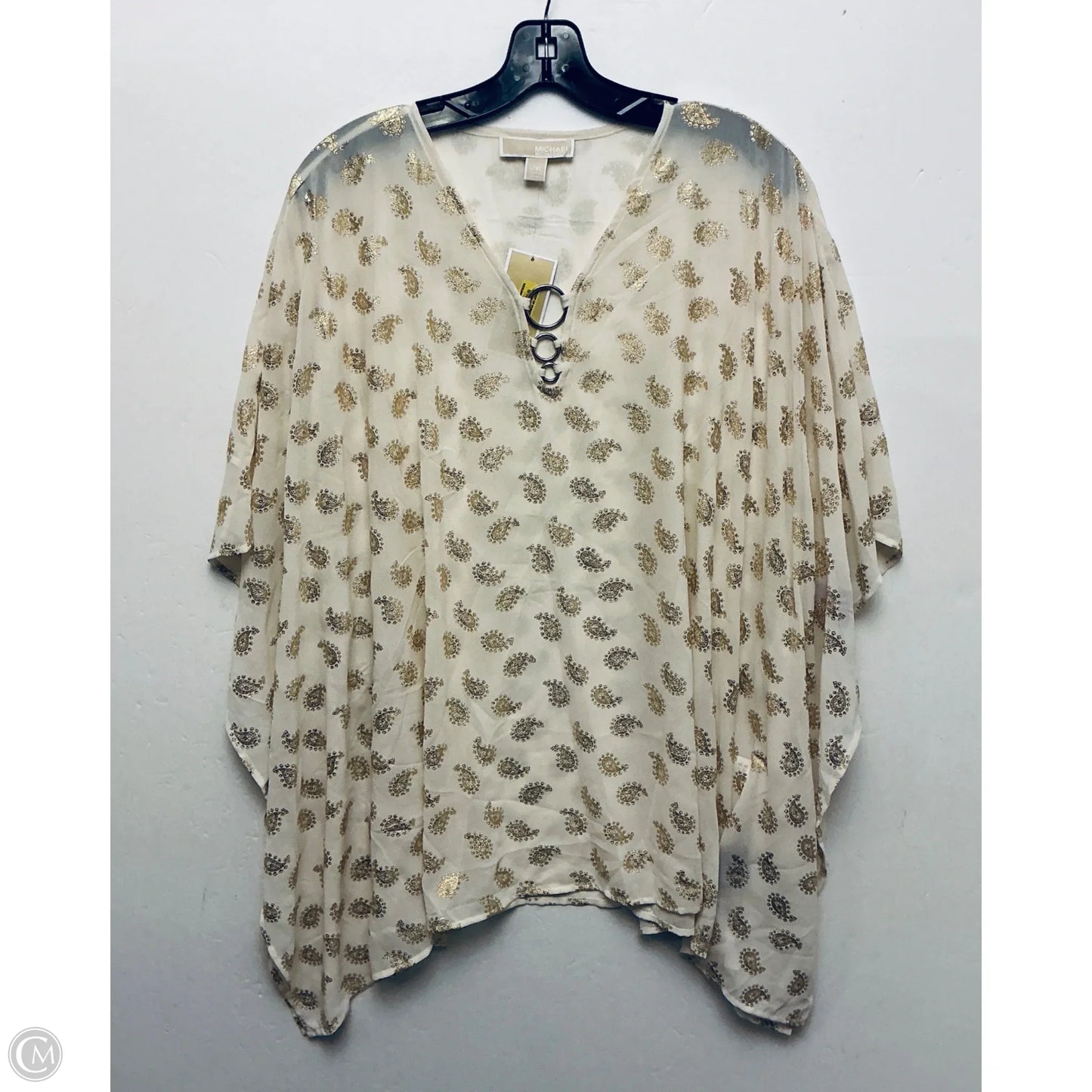 Top Short Sleeve By Michael By Michael Kors In Cream, Size: L