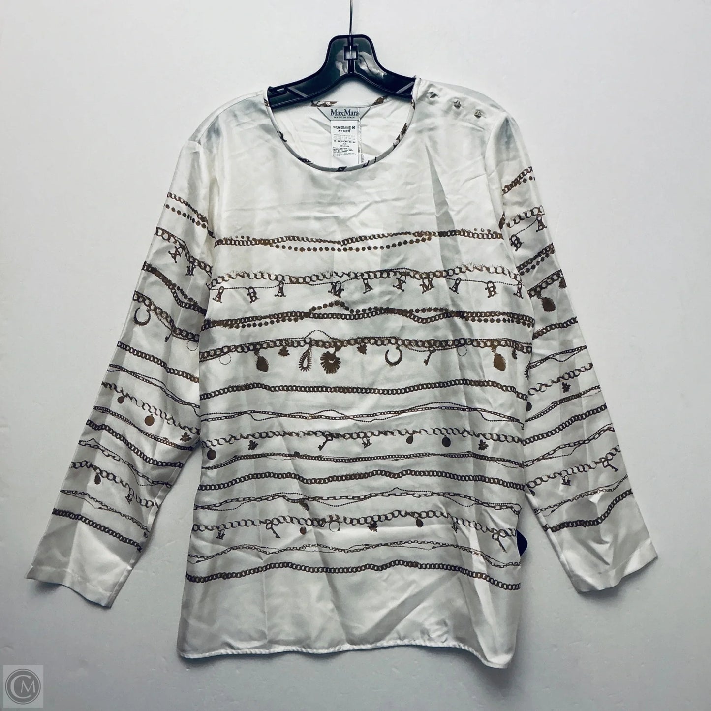 Top Long Sleeve Designer By Max Mara In Cream, Size: 14