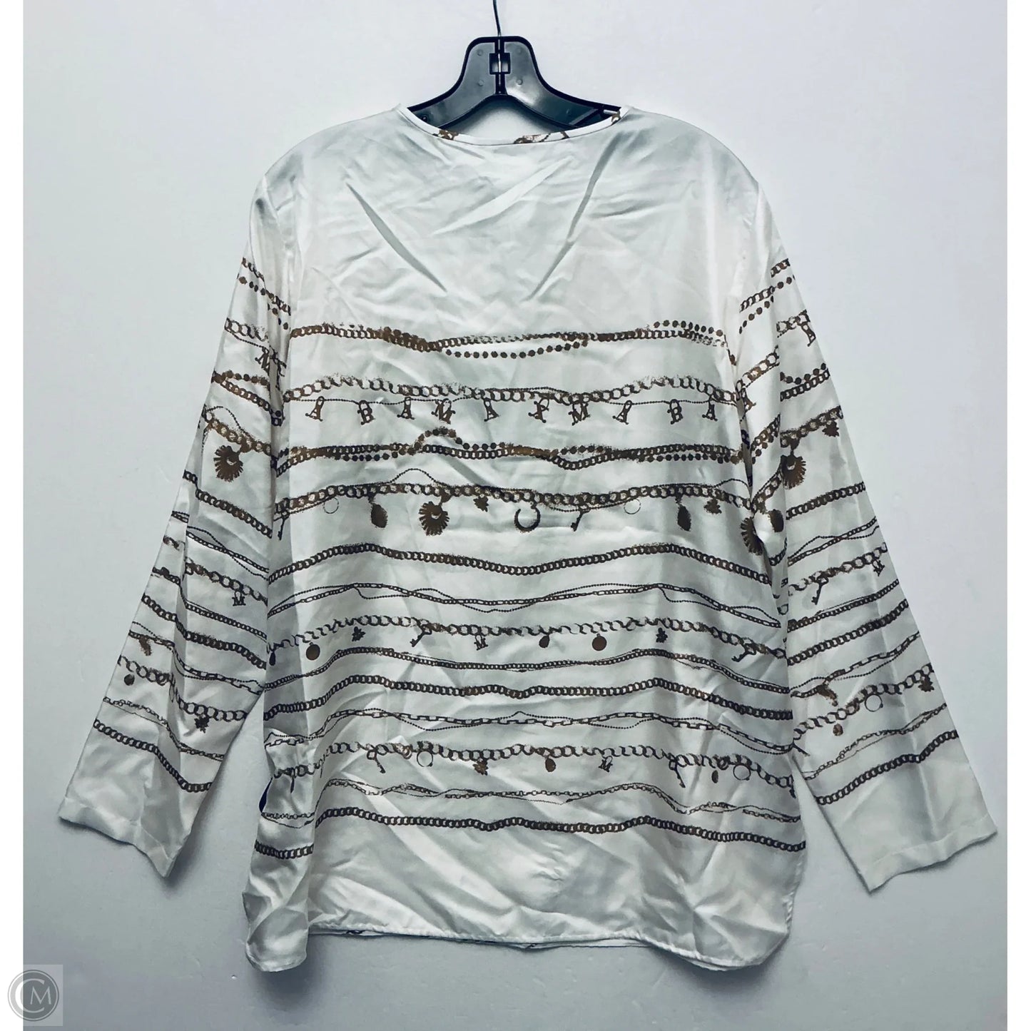 Top Long Sleeve Designer By Max Mara In Cream, Size: 14