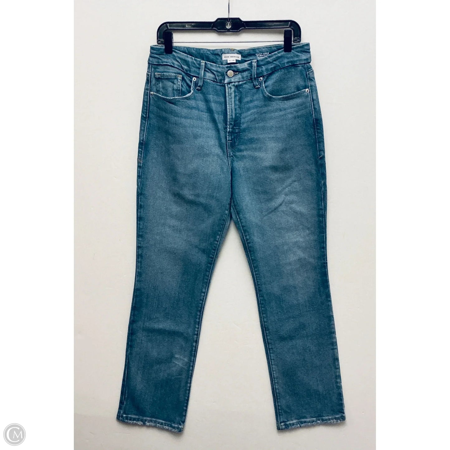 Jeans Straight By Good American In Blue Denim, Size: 10
