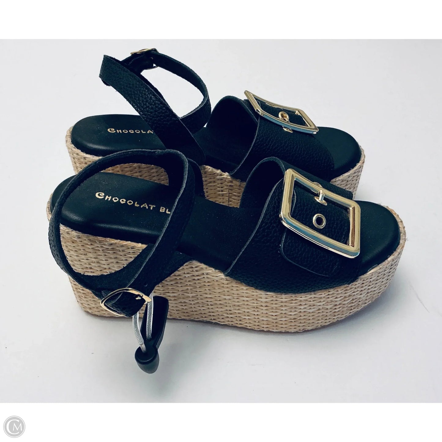 Sandals Heels Wedge By Cmc In Black, Size: 6