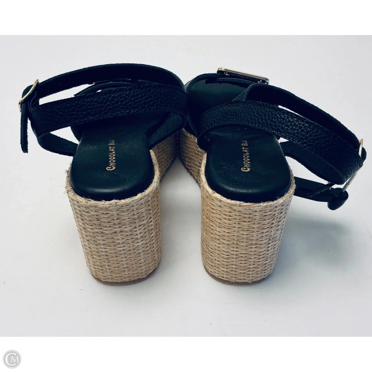 Sandals Heels Wedge By Cmc In Black, Size: 6