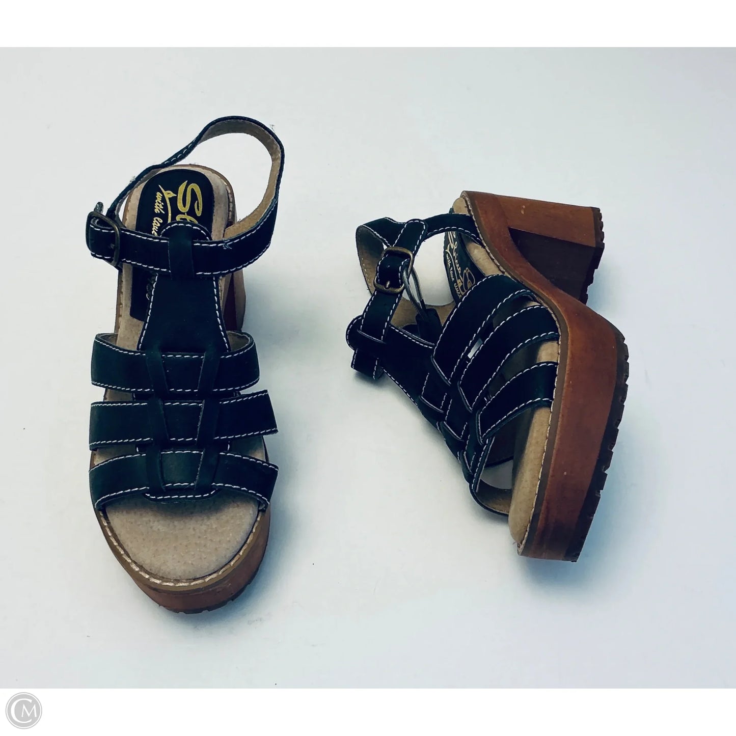 Sandals Heels Block By Sbicca In Black,Size: 6