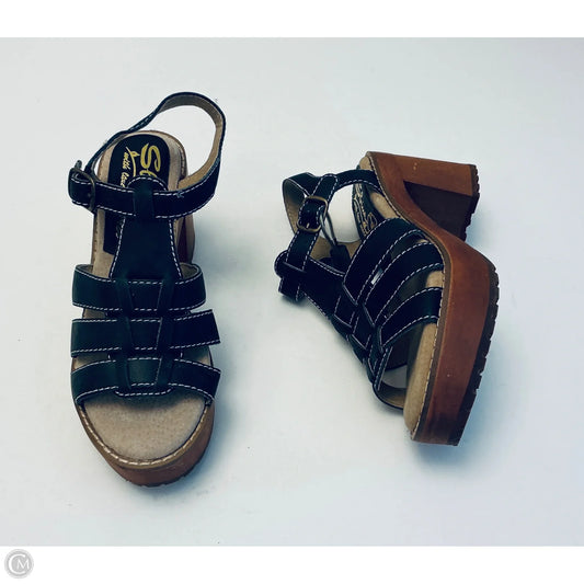 Sandals Heels Block By Sbicca In Black,Size: 6