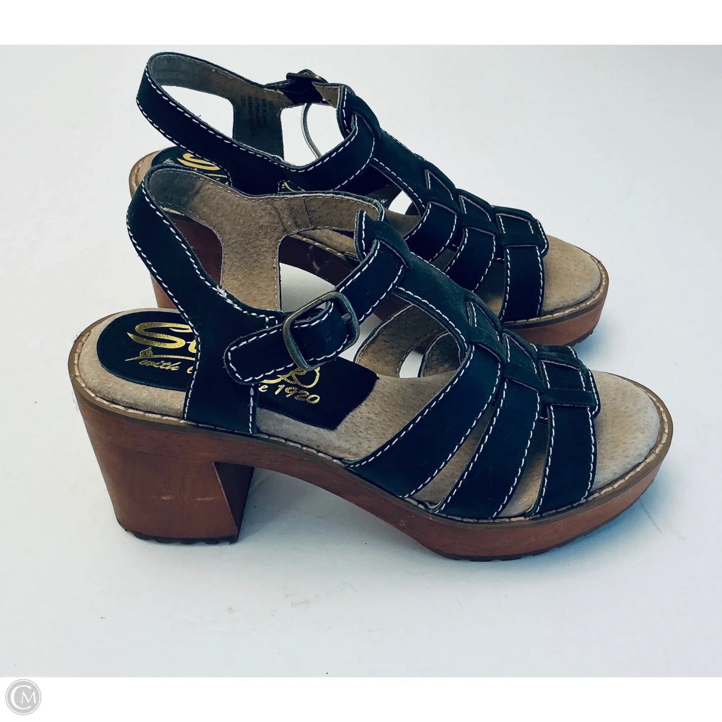 Sandals Heels Block By Sbicca In Black,Size: 6