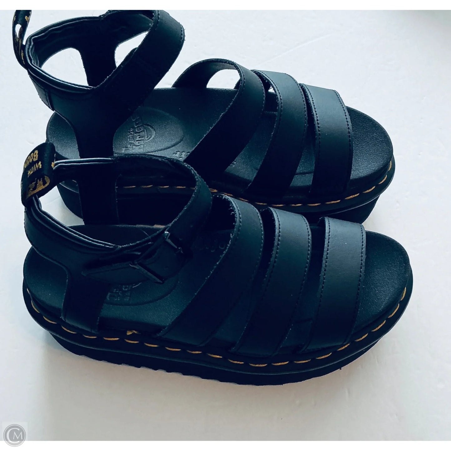 Sandals Heels Wedge By Dr Martens In Black, Size: 6