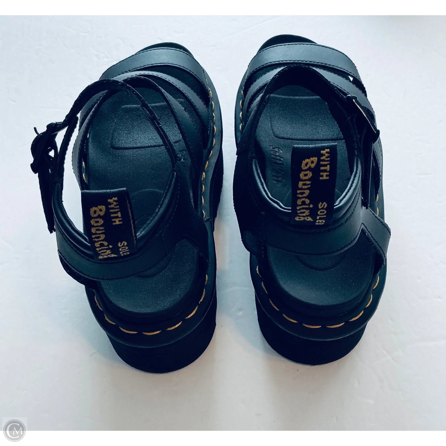 Sandals Heels Wedge By Dr Martens In Black, Size: 6