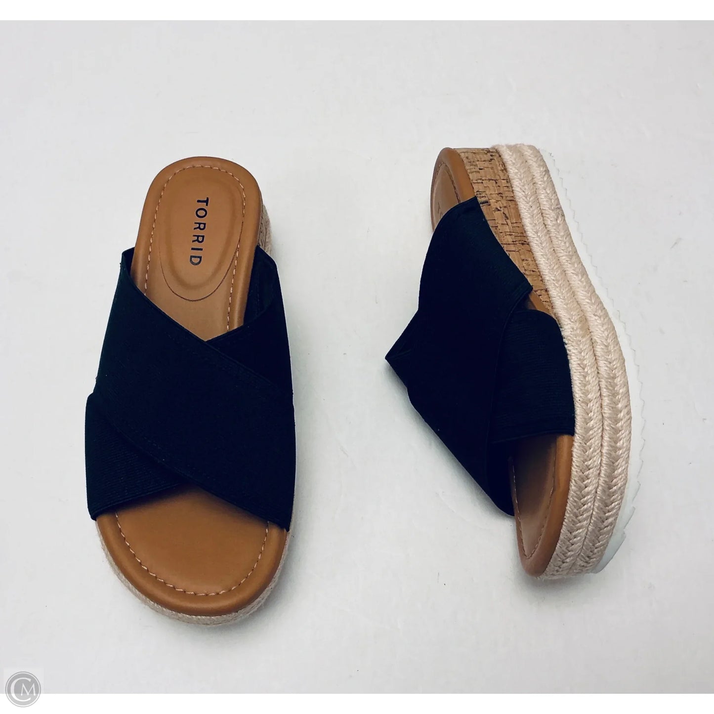 Sandals Heels Wedge By Torrid In Black, Size: 7.5