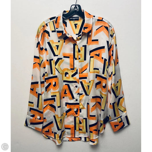 Top Long Sleeve Designer By Karl Lagerfeld In Yellow, Size: M