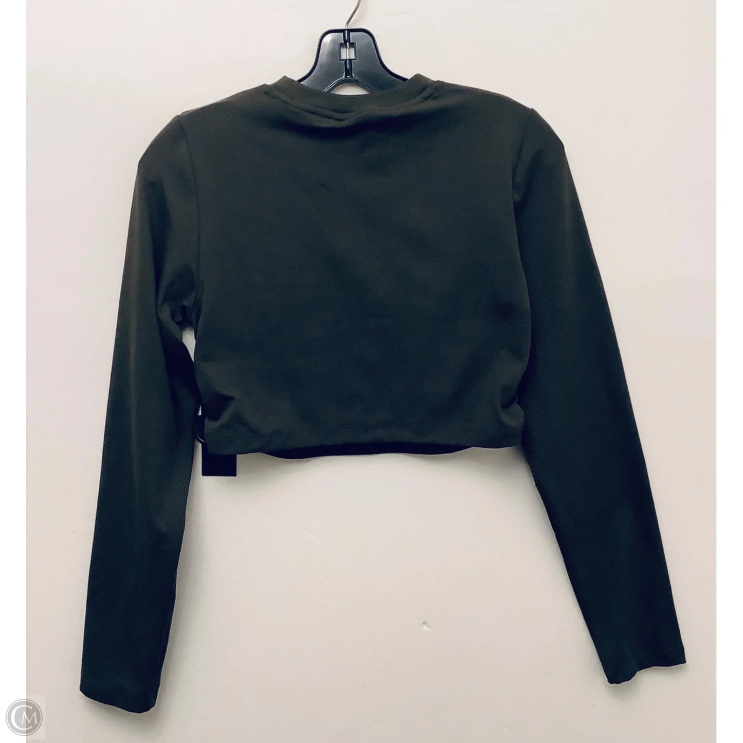 Athletic Top Long Sleeve Collar By Mono B In Green, Size: L